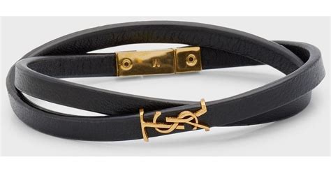 Saint Laurent YSL Thin Double Wrap Bracelet 